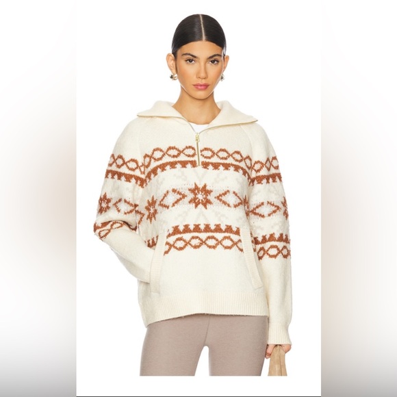 Varley Cai Fairisle Half Zip  Whitecap Size S NWT - Picture 2 of 13